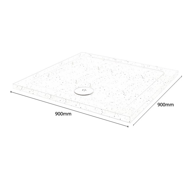 Slim Line White Sparkle 900 x 900 Square Shower Tray