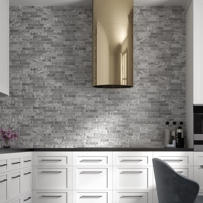 GRADE A1 - 80mm x 442.5mm Bata Storm Grey Wall Tile