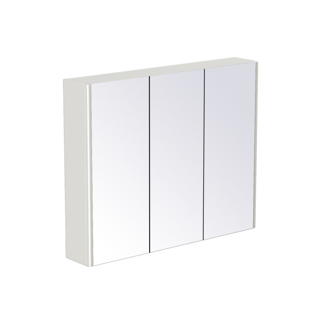 3 Door White Mirrored Bathroom Cabinet 800 x 650mm - Ashford