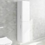 GRADE A1 - White Wall Mounted Tall Bathroom Cabinet 350mm - Empire