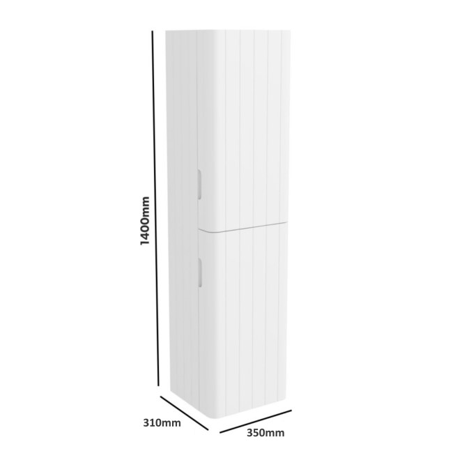 GRADE A1 - White Wall Mounted Tall Bathroom Cabinet 350mm - Empire