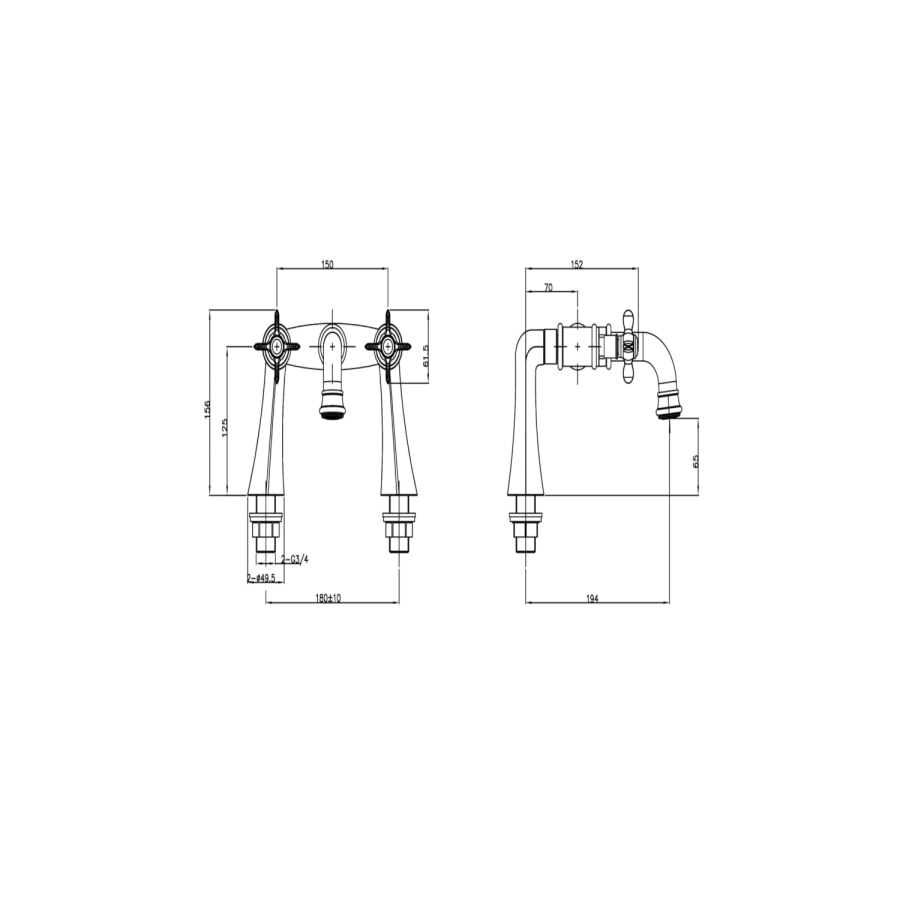 Brass Bath Mixer Tap - Camden