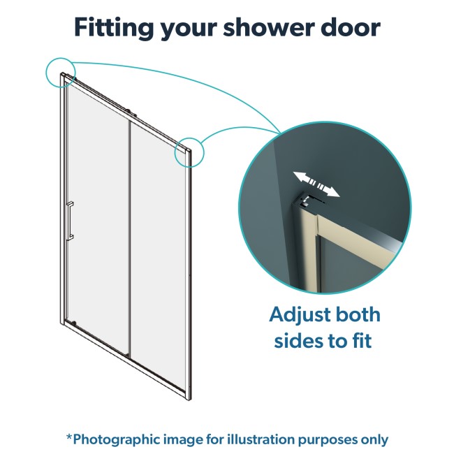 GRADE A1 - Sliding Shower Door 1200 8mm Glass - Pavo