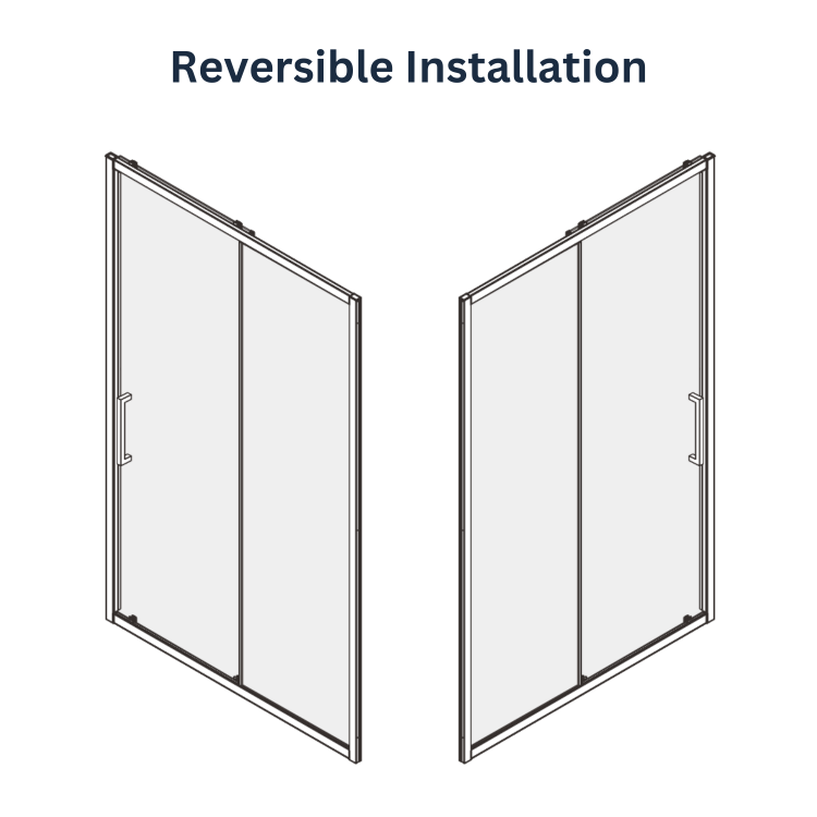 GRADE A2 - 1200mm Chrome Sliding Shower Door 8mm Glass - Pavo