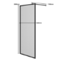 1200mm Black Fluted Glass Wet Room Shower Screen - Volan