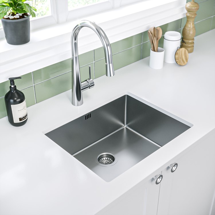 Single Bowl Undermount and Inset Chrome Stainless Steel Kitchen Sink - Enza Yara