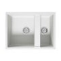 GRADE A1 - 1.5 Bowl Undermount White Granite Composite Kitchen Sink Reversible - Enza Madison