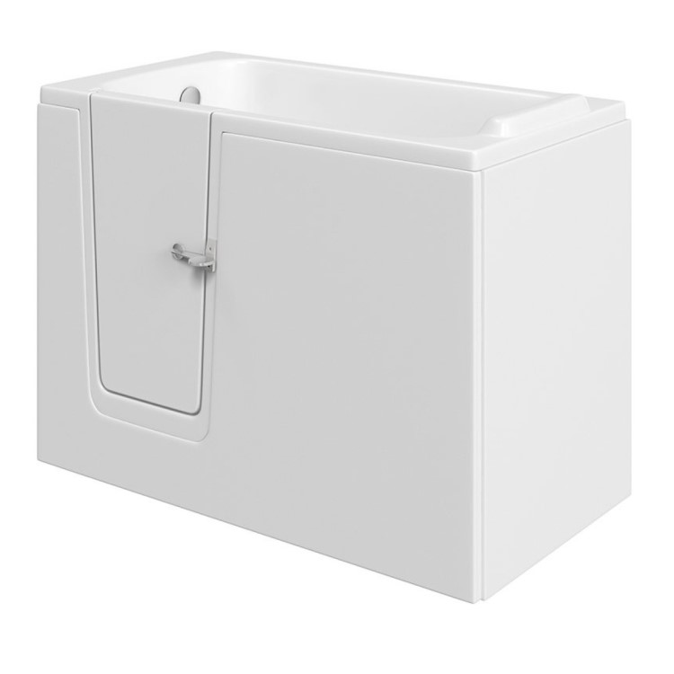 Small Deep Walk In Bath Left Hand with Front Panel & Integrated Seat 1210 x 660mm - Princeton