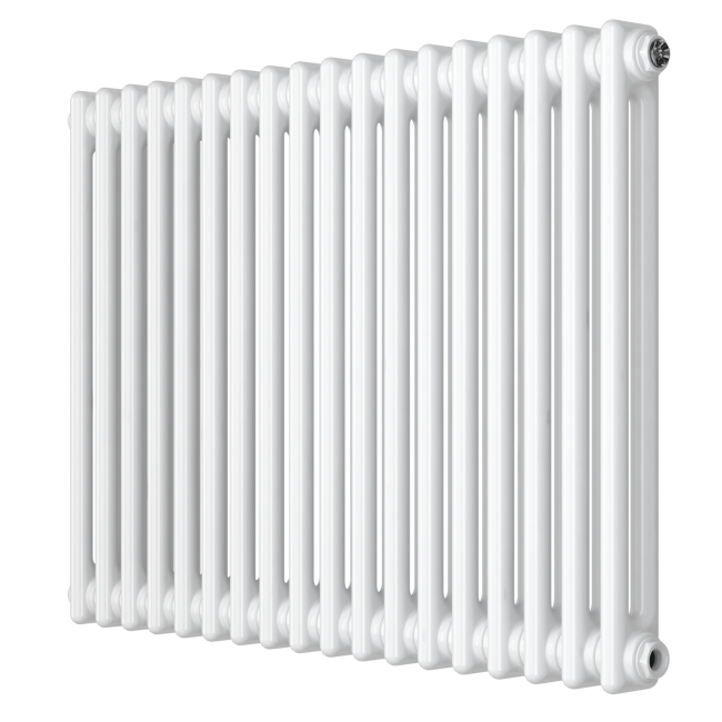 White Horizontal 2 Column Traditional Radiator 600 x 830mm - Nambi