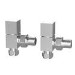 Chrome Square Angled Radiator Valves - For Pipework Which Comes From The Wall