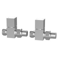 Chrome Square Straight Radiator Valves - For Pipework Which Comes From The Floor