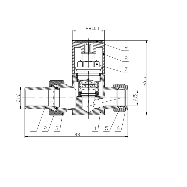 Chrome Square Straight Radiator Valves - For Pipework Which Comes From The Floor