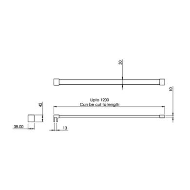 GRADE A1 - 745mm Bronze Frameless Wet Room Shower Screen with Wall Support Bar - Live Your Colour