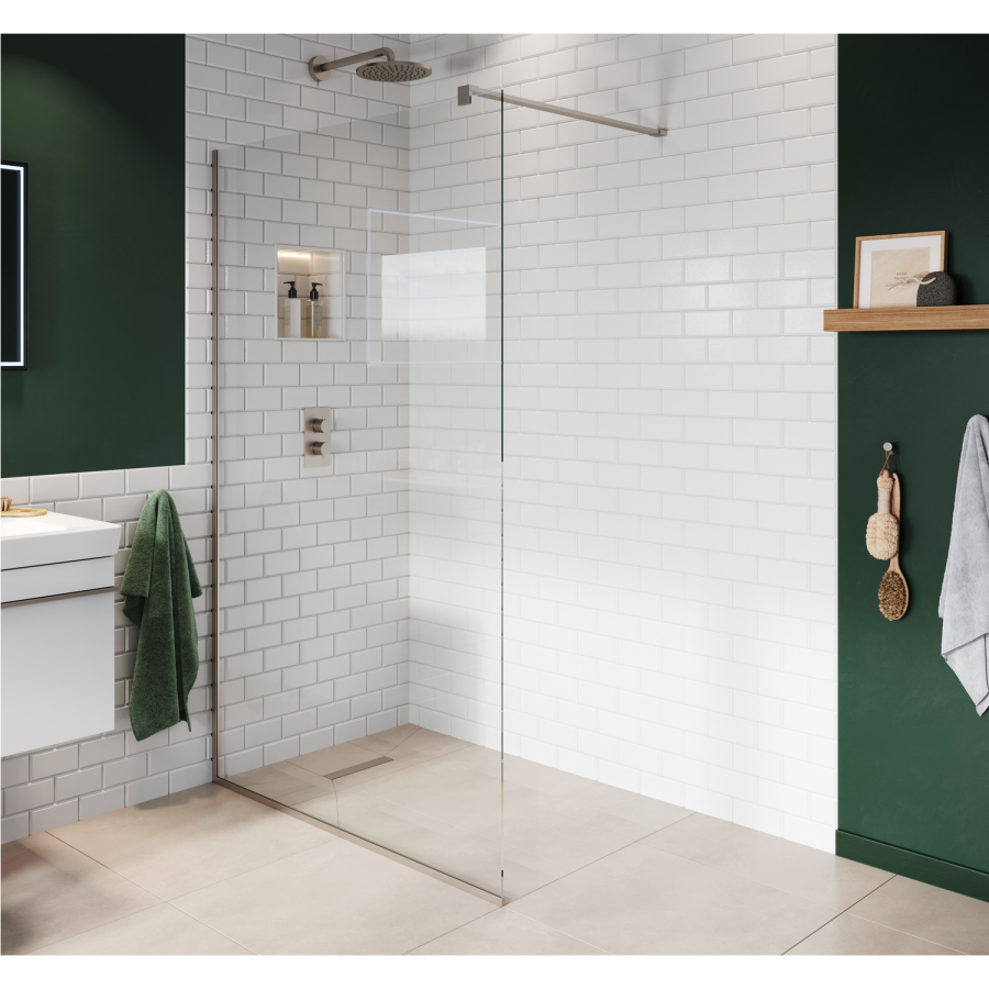 800mm Nickle Shower Screen for Wetroom & Walk In Shower - Live Your Colour