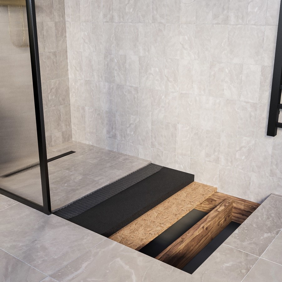 1400x900mm Wet Room Tileable Shower Tray Former with Linear End Drain - Live Your Colour