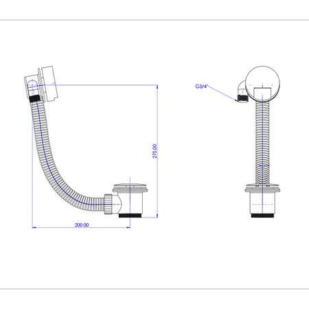 Chrome Overflow Bath Filler with Pop Up Sprung Bath Waste