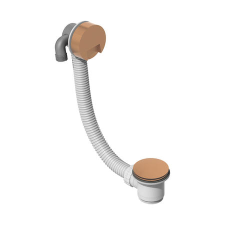 Brushed Bronze Overflow Bath Filler with Pop Up Sprung Bath Waste