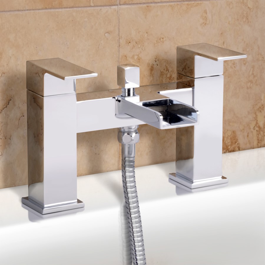 Chrome Waterfall Bath Shower Mixer Tap - Quadra