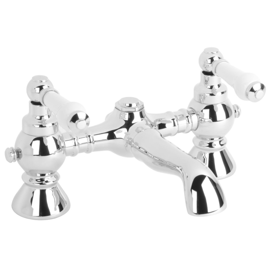 Cambridge Traditional White Lever Bath Filler Mixer Tap