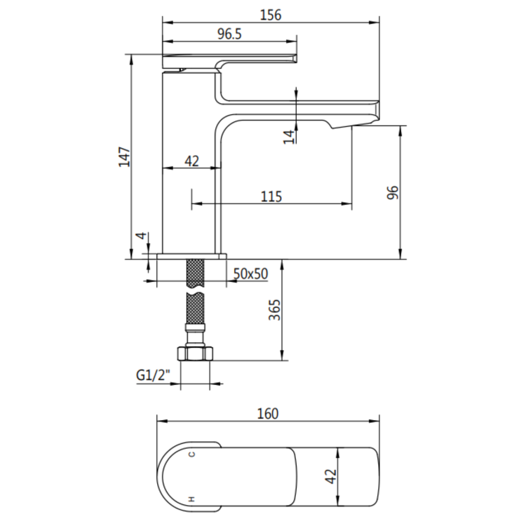 Chrome Mono Basin Mixer Tap - Meko