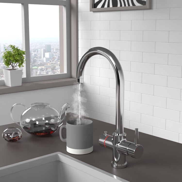 Chrome 3 in 1 Boiling Water Tap  - Pronto Vesta