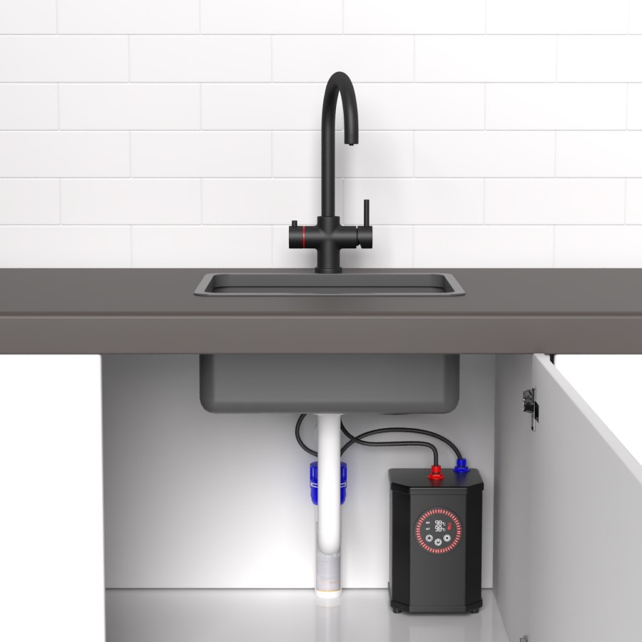 GRADE A1 - Black 3 in 1 Boiling water Tap - Pronto Vesta