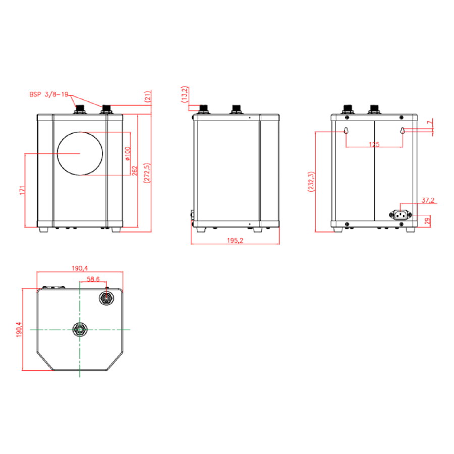 GRADE A1 - Black 3 in 1 Boiling water Tap - Pronto Vesta