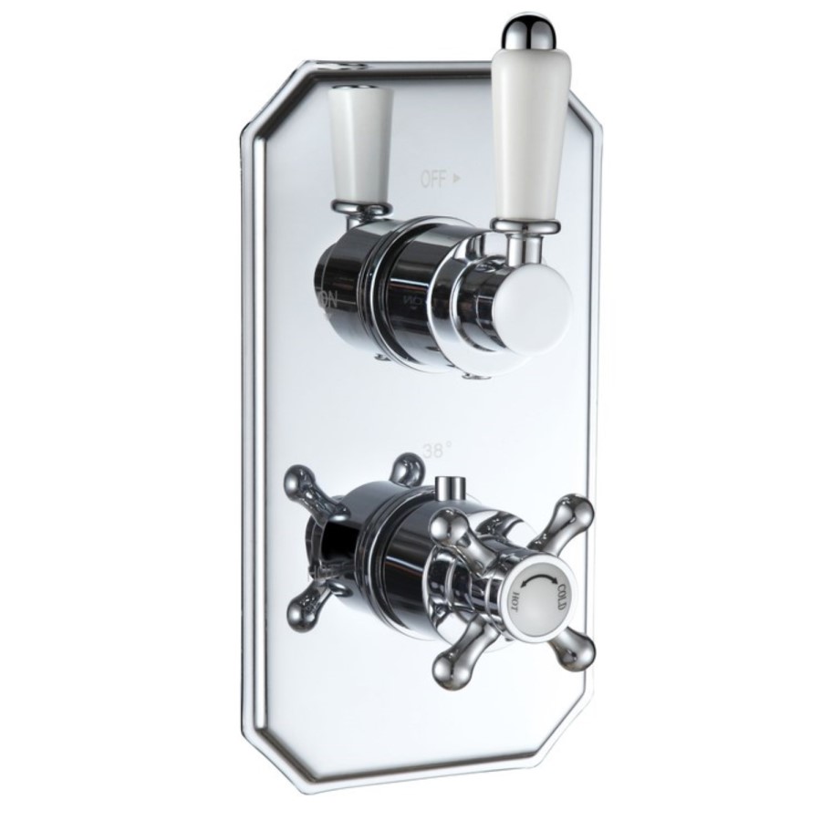 GRADE A1 - Cambridge traditional twin shower valve - 1 outlet