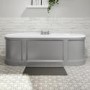 Grey Freestanding Double Ended Roll Top Bath 1700 x 750mm - Baxenden