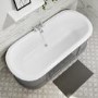 Grey Freestanding Double Ended Roll Top Bath 1700 x 750mm - Baxenden