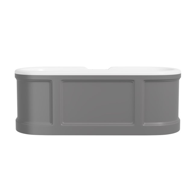 Grey Freestanding Double Ended Roll Top Bath 1700 x 750mm - Baxenden