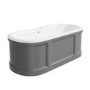 Grey Freestanding Double Ended Roll Top Bath 1700 x 750mm - Baxenden