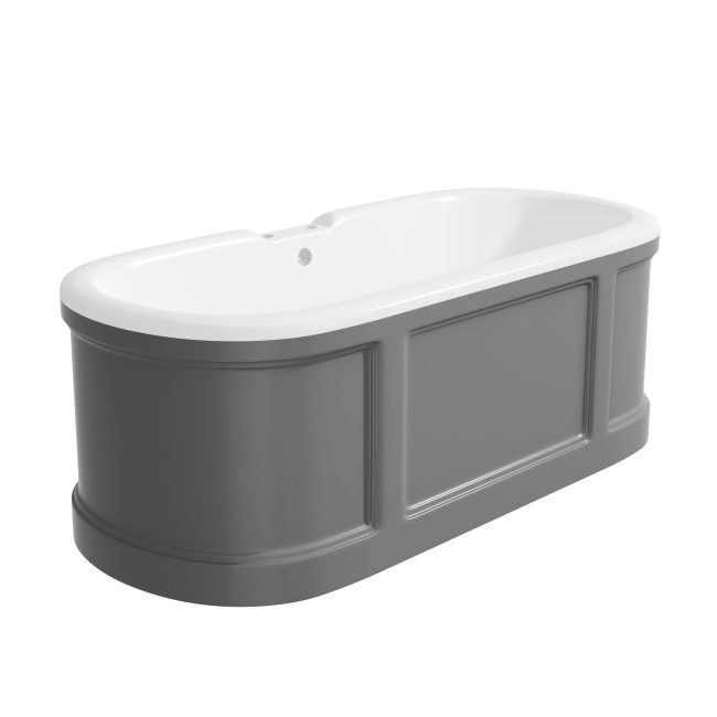 Grey Freestanding Double Ended Roll Top Bath 1700 x 750mm - Baxenden