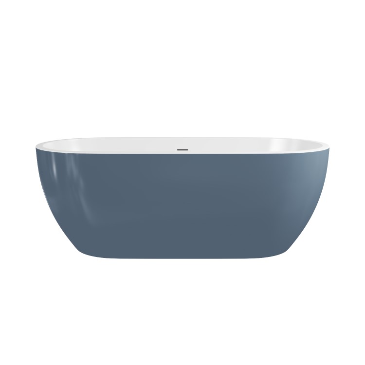 Blue Freestanding Double Ended Bath 1645 x 745mm - Lisbon