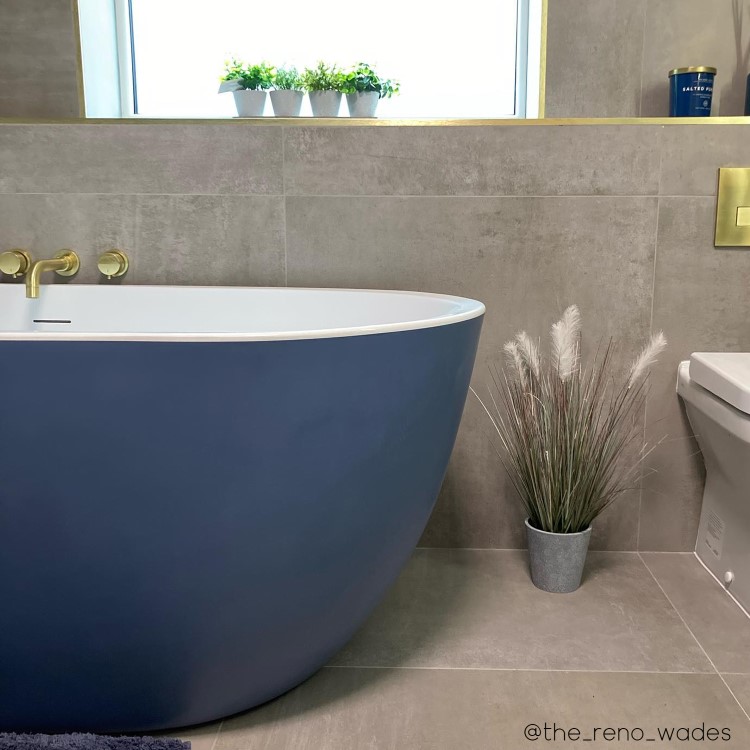 Blue Freestanding Double Ended Bath 1645 x 745mm - Lisbon