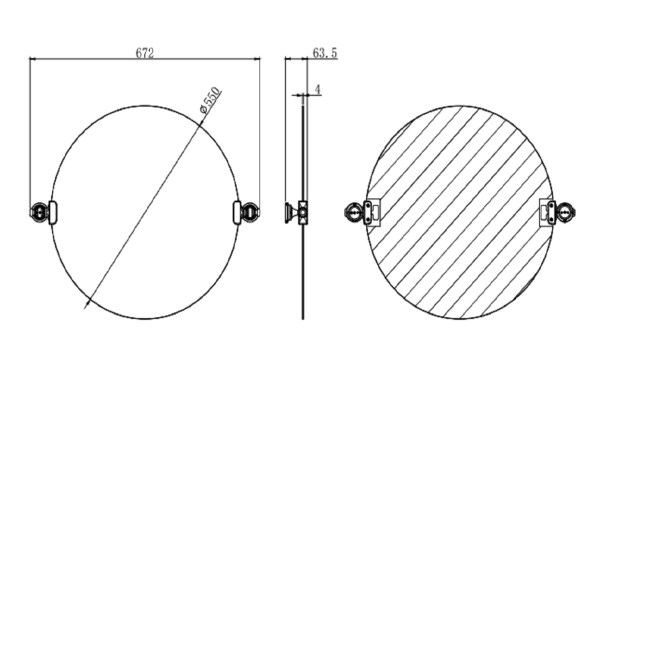 GRADE A2 - Traditional Round Bathroom Mirror - 550mm - Baxenden