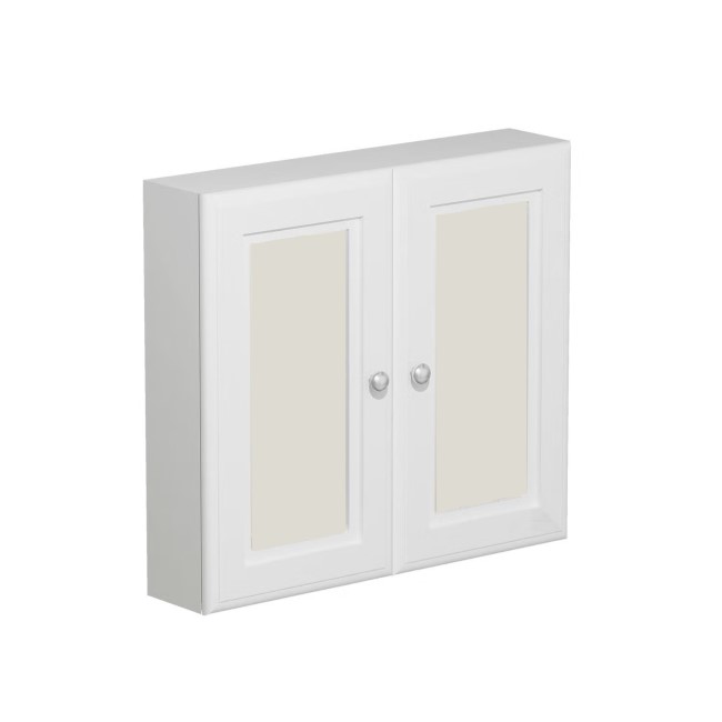 Double Door White Mirrored Bathroom Cabinet 667 x 600mm - Westbury