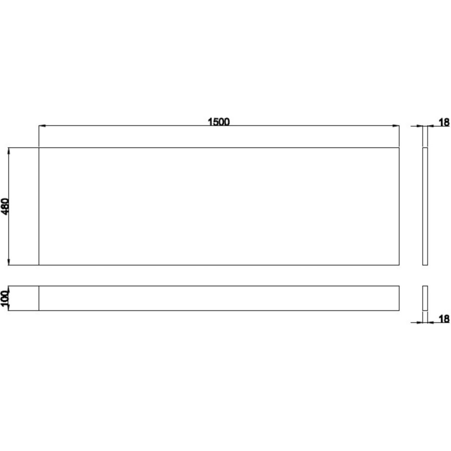 1500mm Blue Bath Front Panel - Ashford