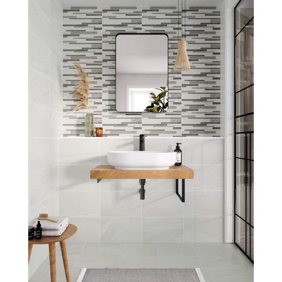 Grey Split Face Décor Wall Tile 250 x 400mm - Zento