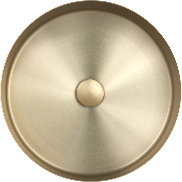 Stainless Steel Brass Round Countertop Basin 400mm - Zorah