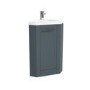 400mm Grey Cloakroom Corner Vanity Unit & Basin - Apollo