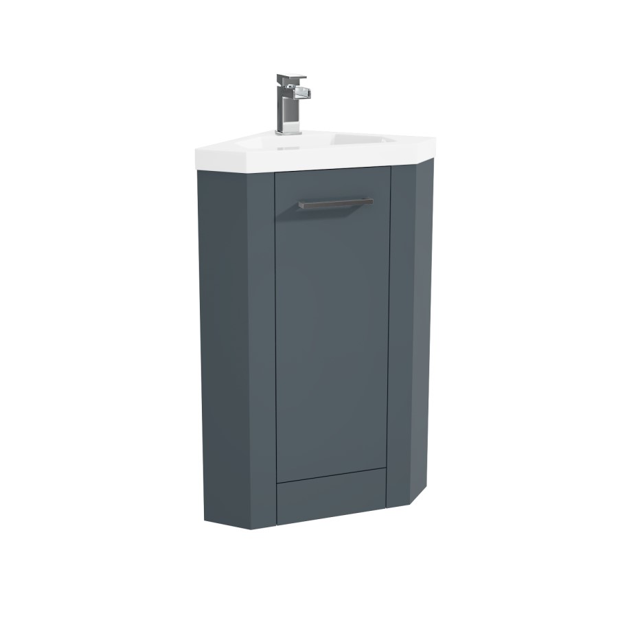 400mm Grey Cloakroom Corner Vanity Unit & Basin - Apollo