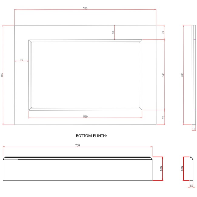 700mm Blue End Bath Panel - Ashbourne