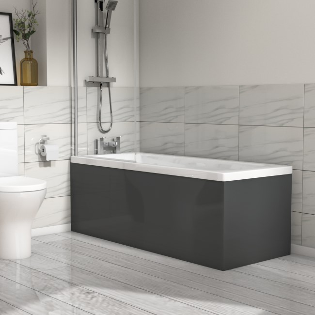 GRADE A2 - 1800mm Dark Grey Front Bath Panel - Pendle