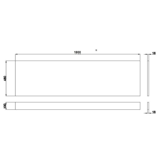 GRADE A2 - 1800mm Dark Grey Front Bath Panel - Pendle