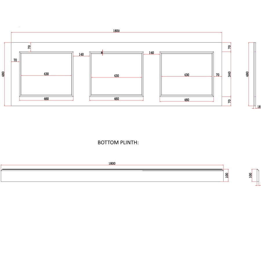 GRADE A1 - 1800mm Anthracite Front Bath Panel - Ashbourne