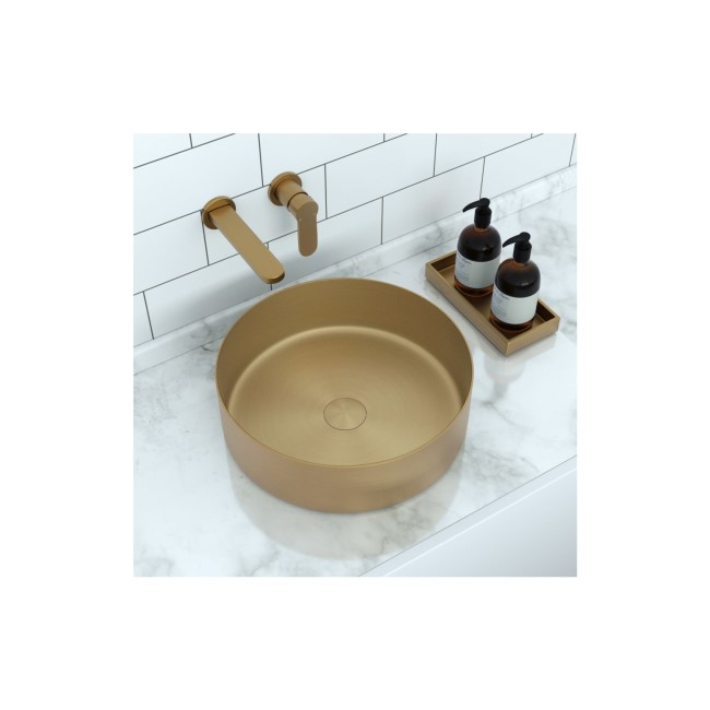 GRADE A2 - Wall Mounted Brass Basin Mixer Tap - Zorah
