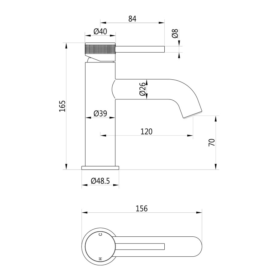 Gunmetal Mono Basin Mixer Tap - Axel
