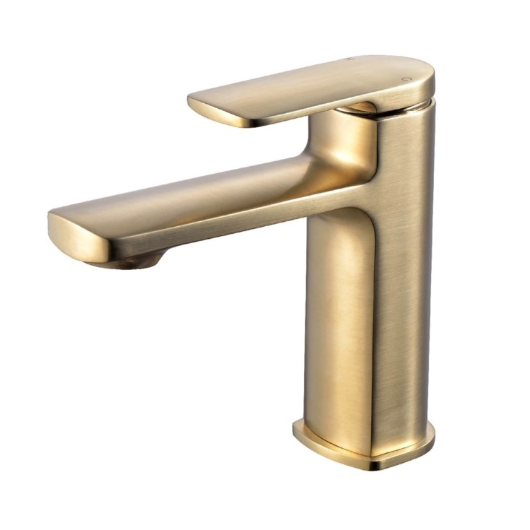 Brushed Brass Mono Basin Mixer Tap - Meko