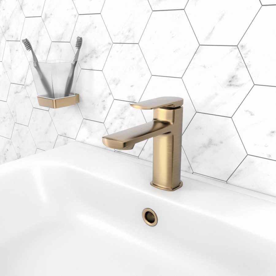 GRADE A1 - Gold Mono Basin Mixer Tap - Meko